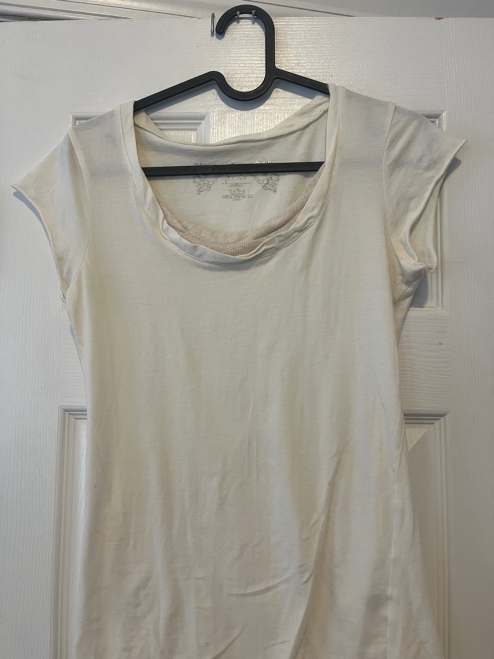 Poof! Cream Scoop Neck Short Sleeve Tee